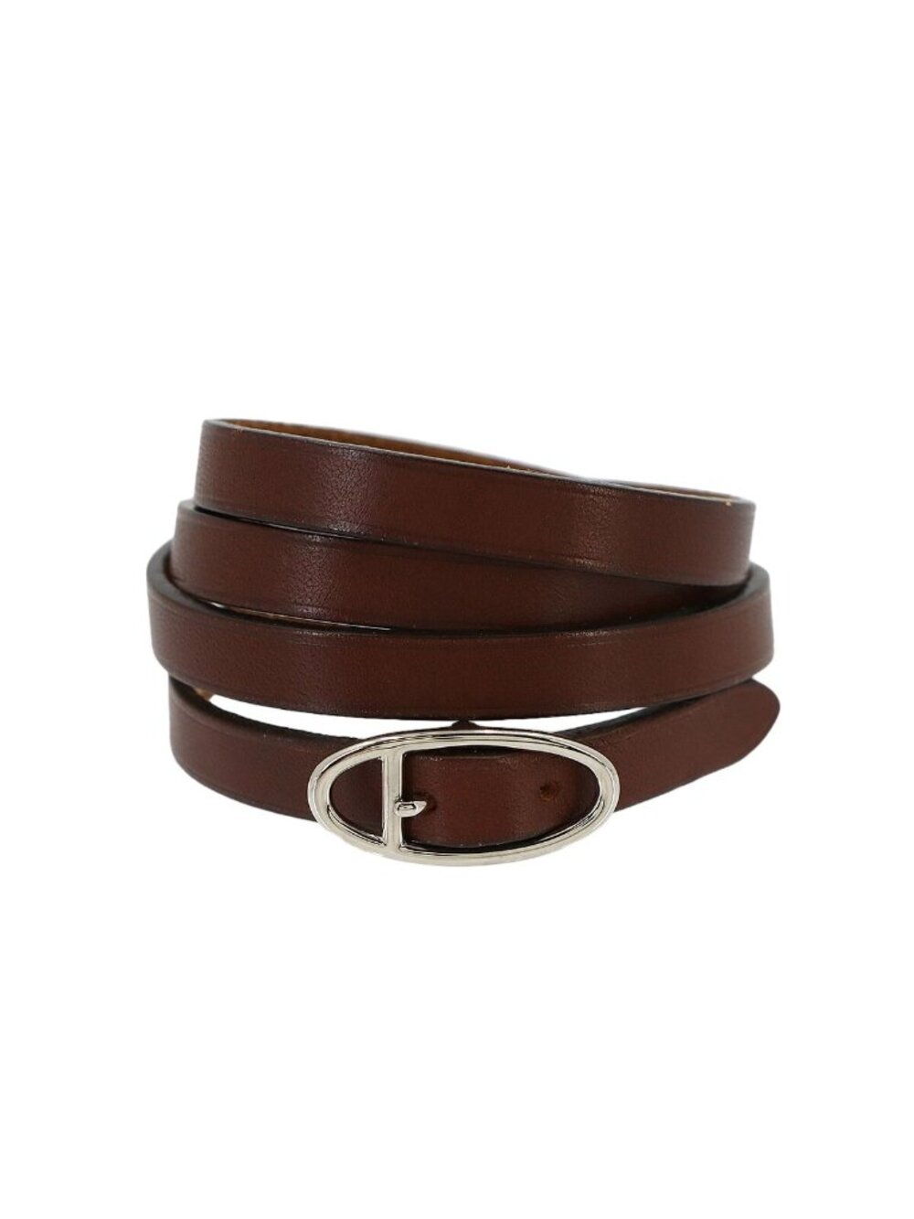 Hermes Hapi 3 Bracelet Swift Brown Silver